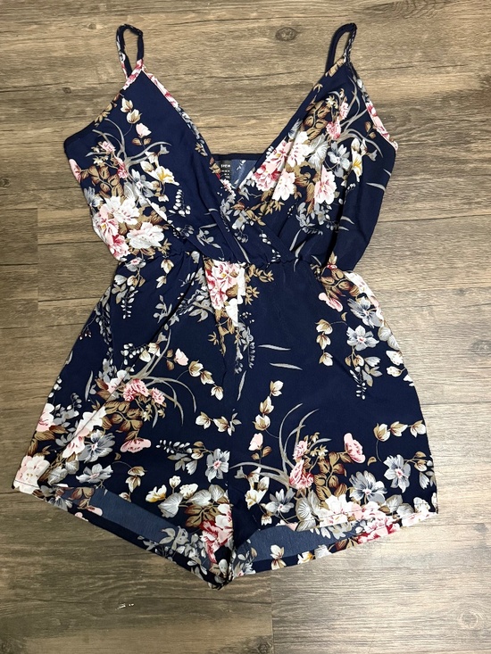 SHEIN Pants - Navy Blue Floral Romper